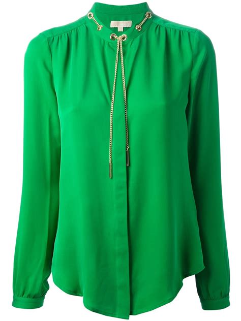 michael kors green plane blouse|Michael Kors shirts.